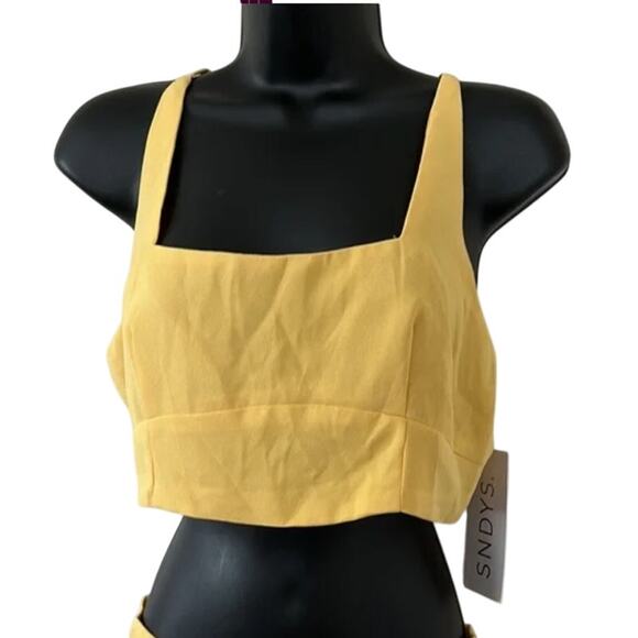 SNDYS Petal and Pup Yellow Zanita 2 Piece Tank and Twist Waist Midi Skirt Medium - Picture 6 of 8